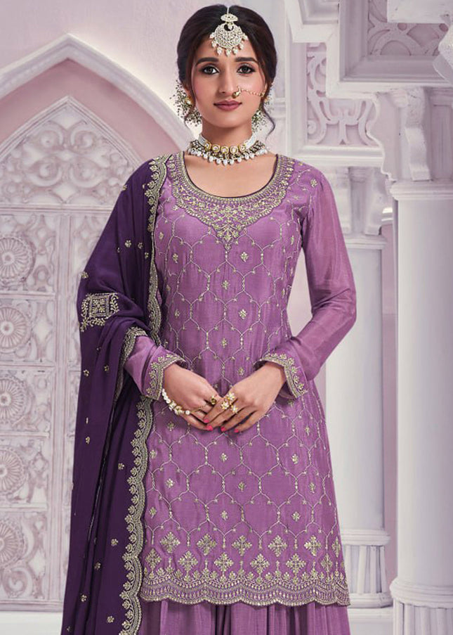 Chinnon Embroidered Sharara Suit Series