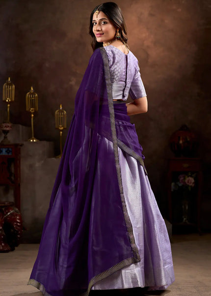 Lavender Embroidered Lehenga Choli