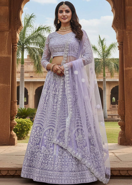 Lavender Embroidered Lehenga Choli