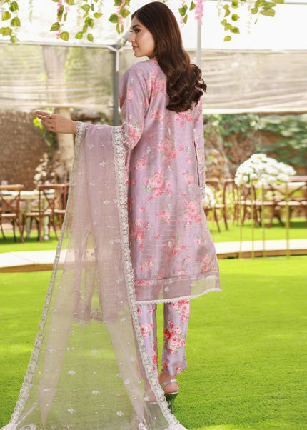 Lavender Embroidered Pant Style Suit