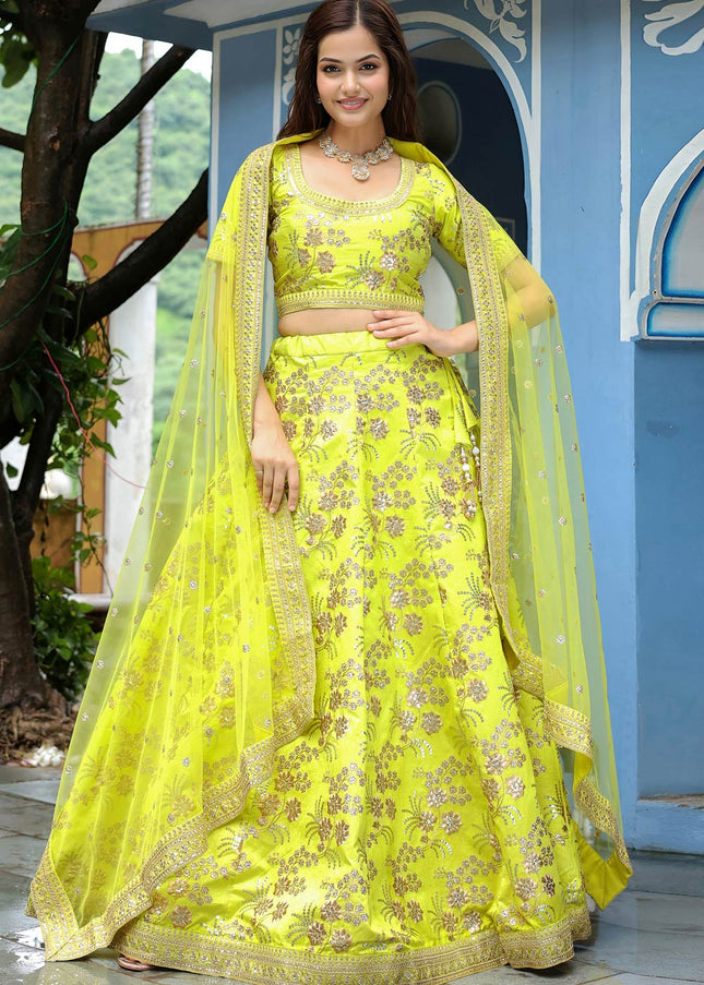 Light Green Embroidered Lehenga Choli