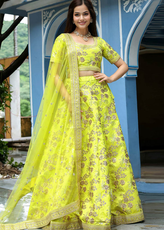 Light Green Embroidered Lehenga Choli