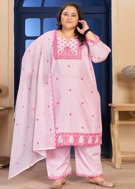 Pink Embroidered Pant Style Suit