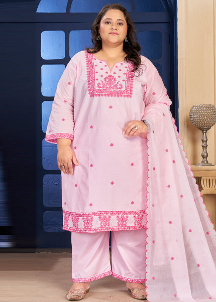 Pink Embroidered Pant Style Suit
