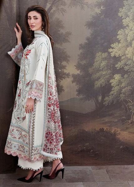 Roheenaz | Floral Reveire Luxury Lawn - Lunar Glow