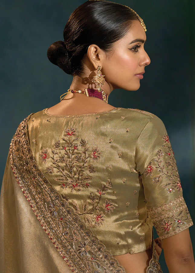 Grey Embroidered Saree