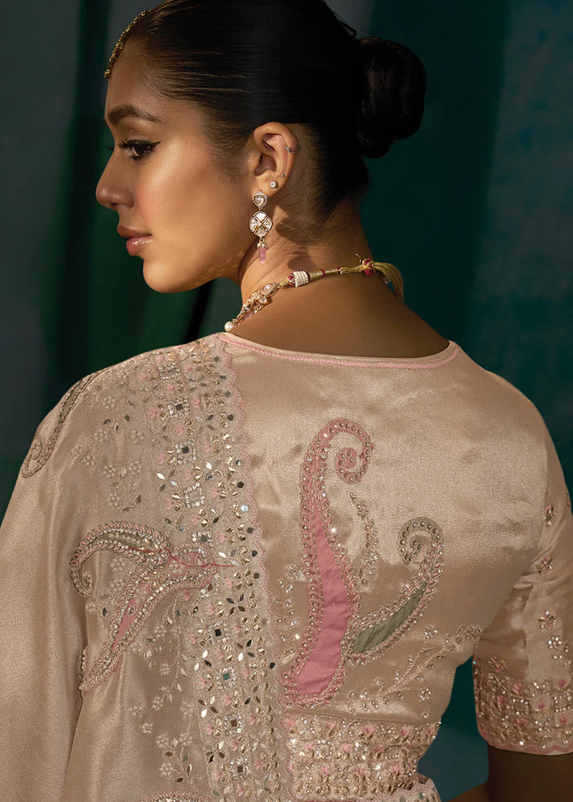 Beige Embroidered Saree