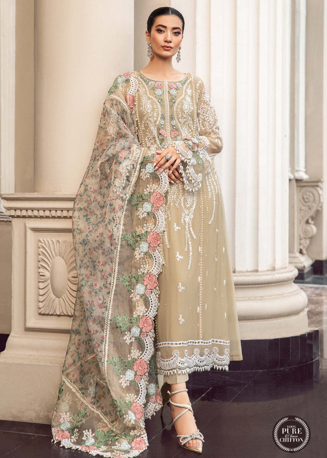 MARIA. B | Chiffon Mbroidered '23 - Coffee