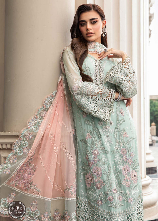 MARIA. B | Chiffon Mbroidered '23 - Mint Green