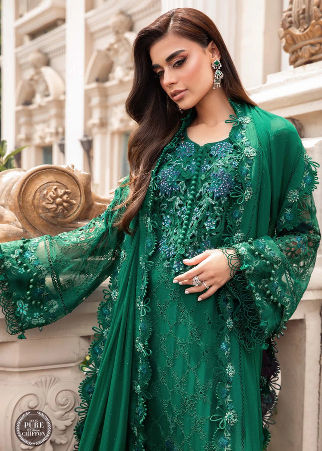 MARIA. B | Chiffon Mbroidered '23 - Emerald Green