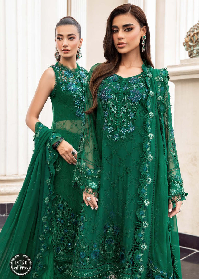 MARIA. B | Chiffon Mbroidered '23 - Emerald Green