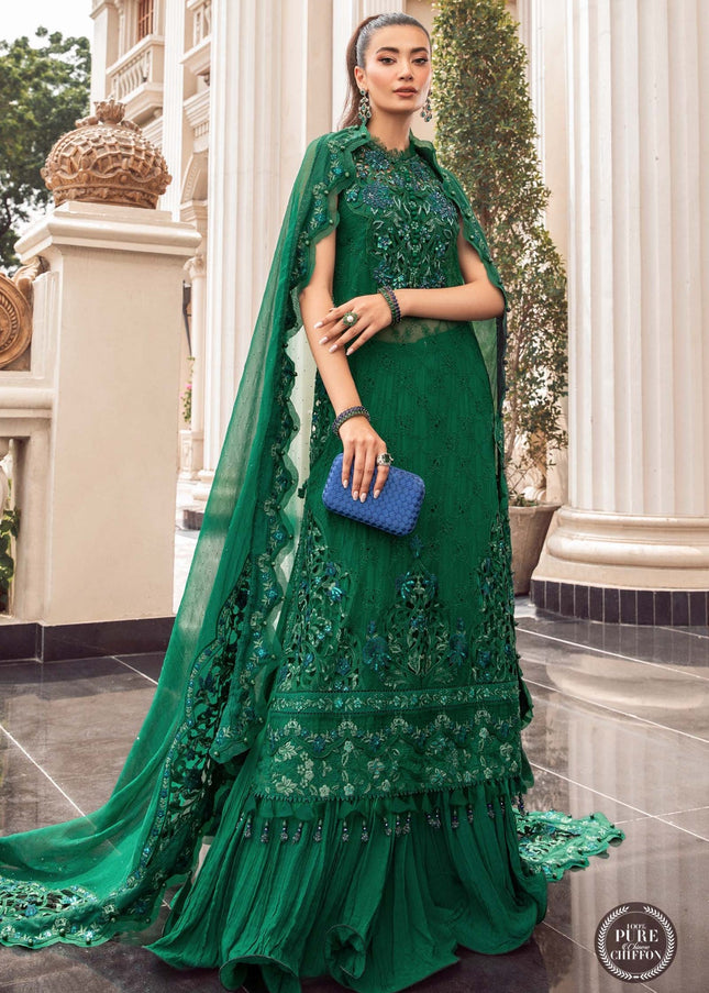 MARIA. B | Chiffon Mbroidered '23 - Emerald Green