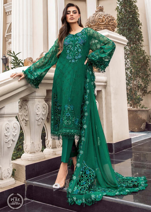 MARIA. B | Chiffon Mbroidered '23 - Emerald Green