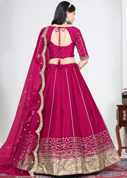 Pink Embroidered Lehenga Choli