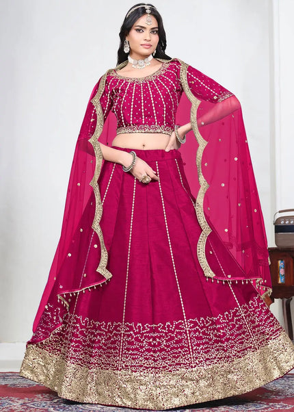 Pink Embroidered Lehenga Choli