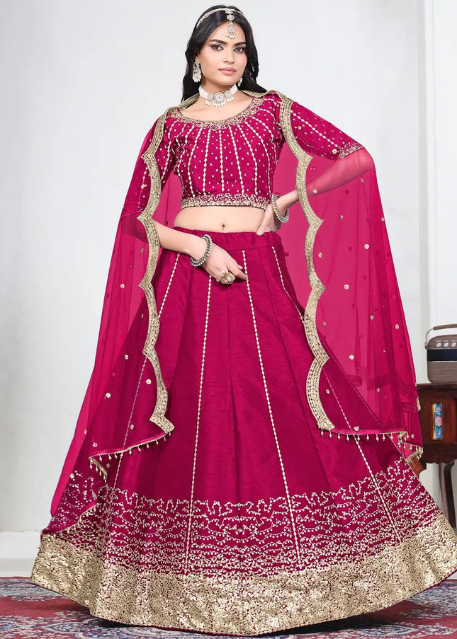 Pink Embroidered Lehenga Choli