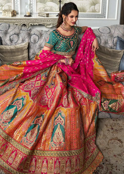 Blue Multicolor Embroidered Lehenga Choli