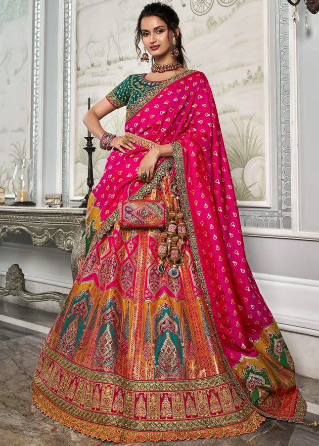 Blue Multicolor Embroidered Lehenga Choli