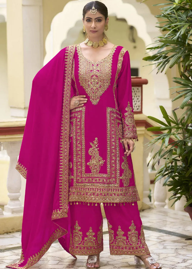 Golden Embroidered Palazzo Suit Series