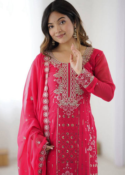 Sequins Embroidered Pant Style Suit