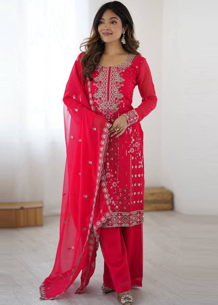 Sequins Embroidered Pant Style Suit