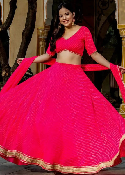 Pink Printed Lehenga Choli