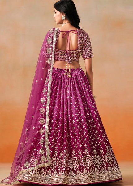 Pink Embroidered Lehenga Choli