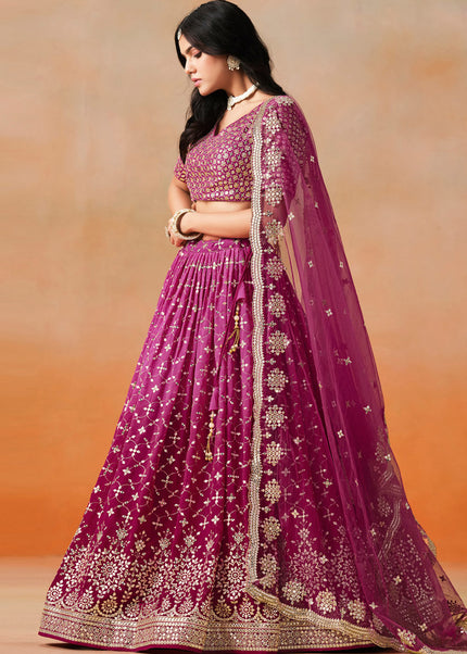 Pink Embroidered Lehenga Choli