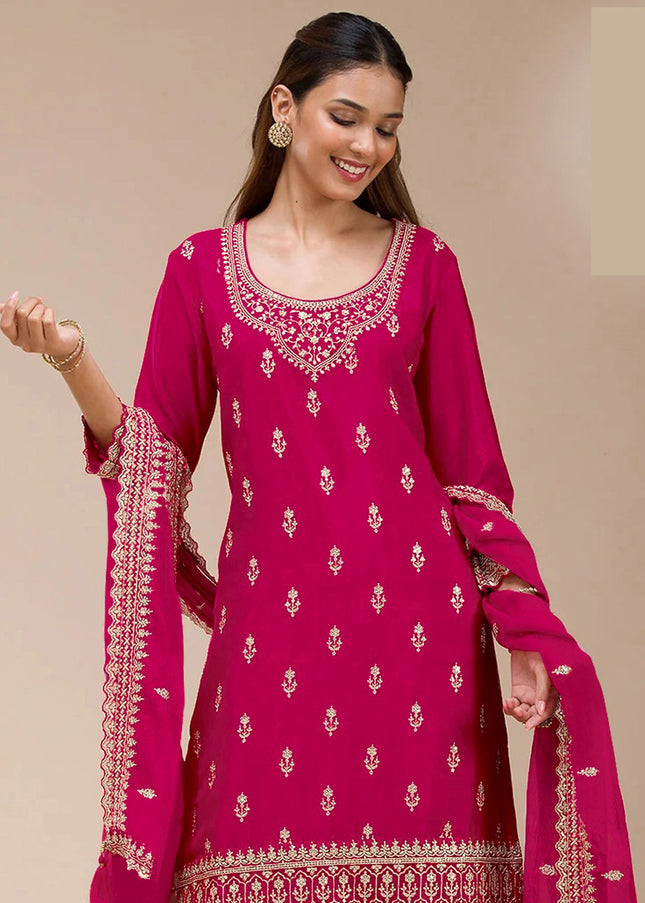 Sequins Embroidered Sharara Suit
