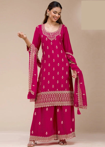 Sequins Embroidered Sharara Suit