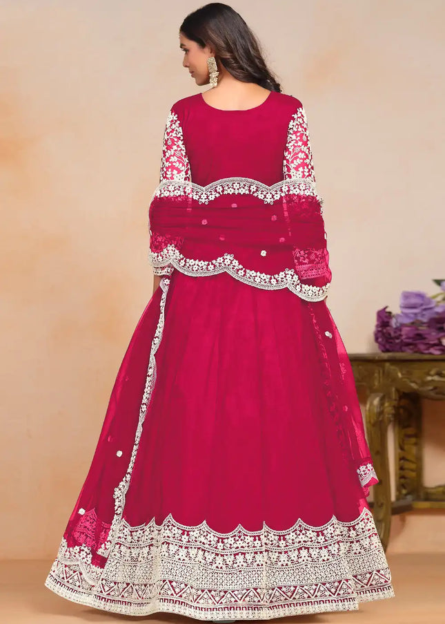 Pink Embroidered Anarkali