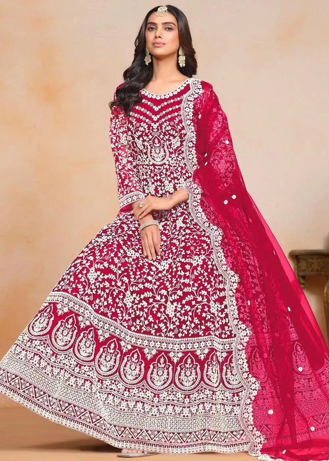 Pink Embroidered Anarkali