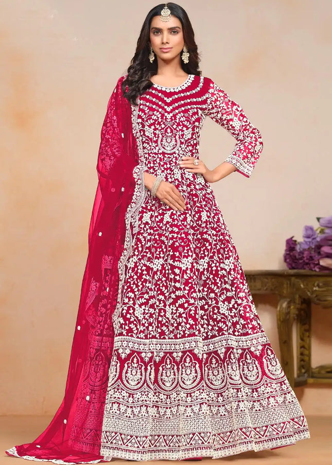 Pink Embroidered Anarkali