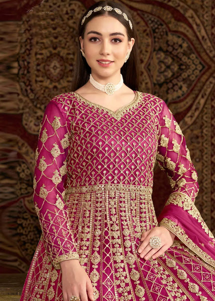 Pink Embroidered Anarkali