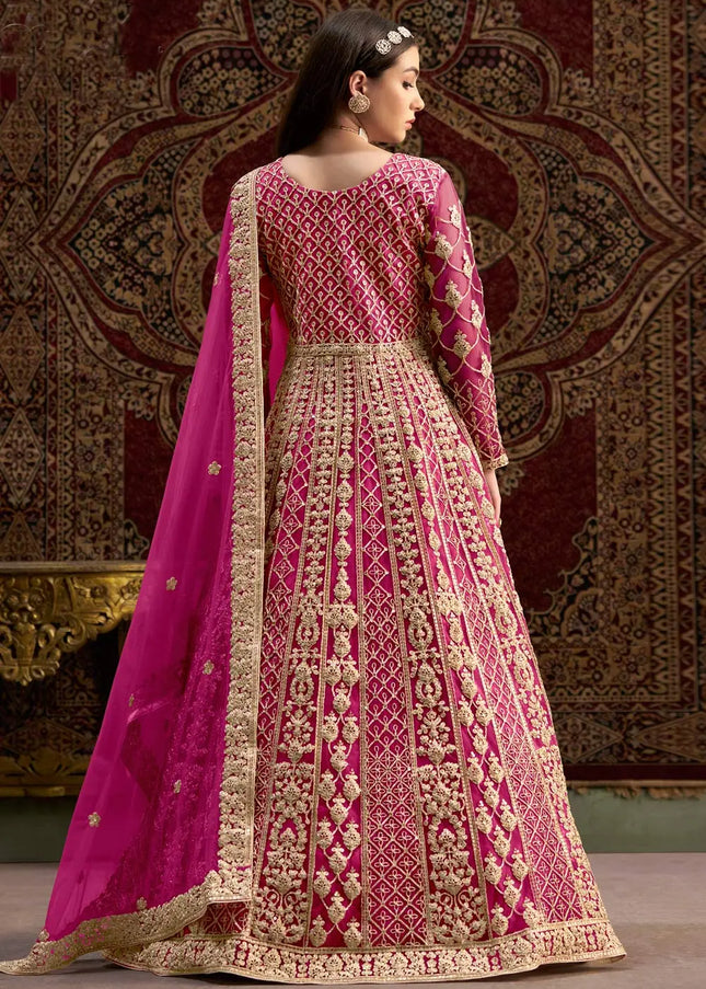 Pink Embroidered Anarkali