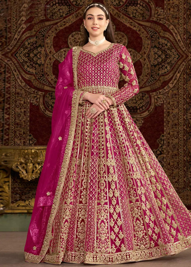 Pink Embroidered Anarkali