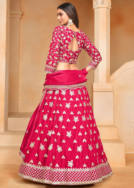 Pink Embroidered Lehenga Choli