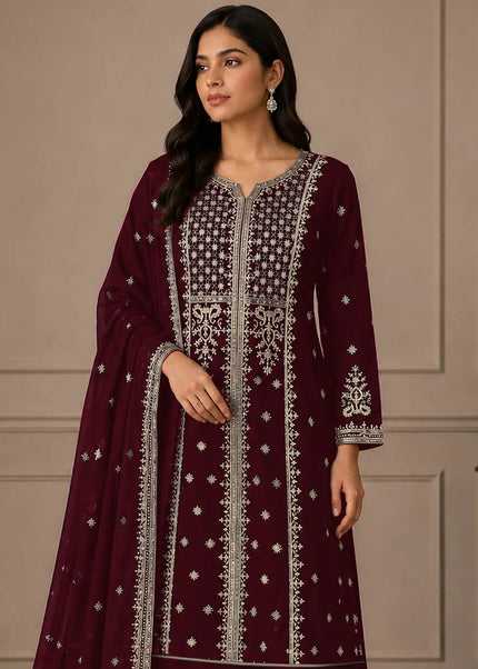 Georgette Embroidered Sharara Suit Series