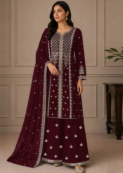 Georgette Embroidered Sharara Suit Series