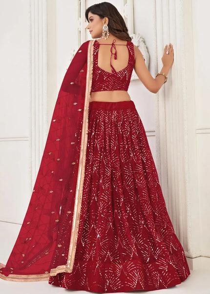 Maroon Embroidered Lehenga Choli