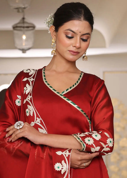 Maroon Embroidered Anarkali Gown