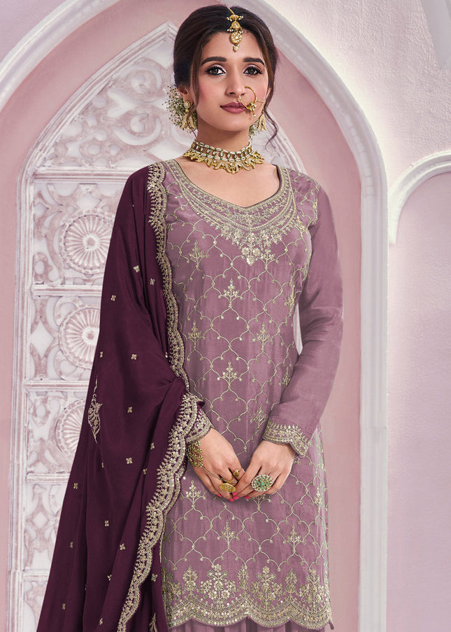 Chinnon Embroidered Sharara Suit Series