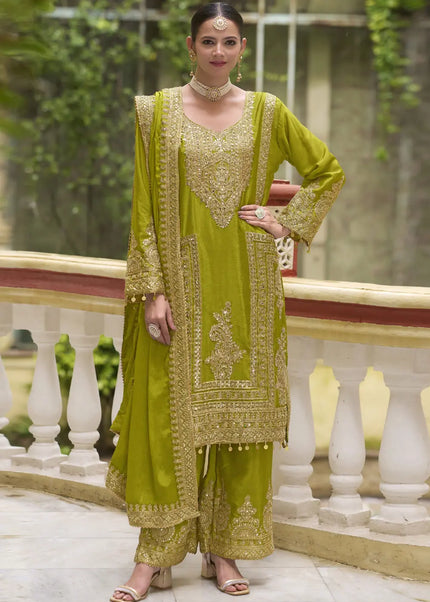 Golden Embroidered Palazzo Suit Series