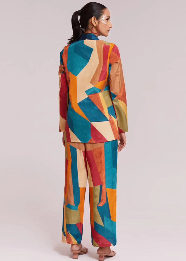 Multicolor Printed and Embroidered Co-Ord Set