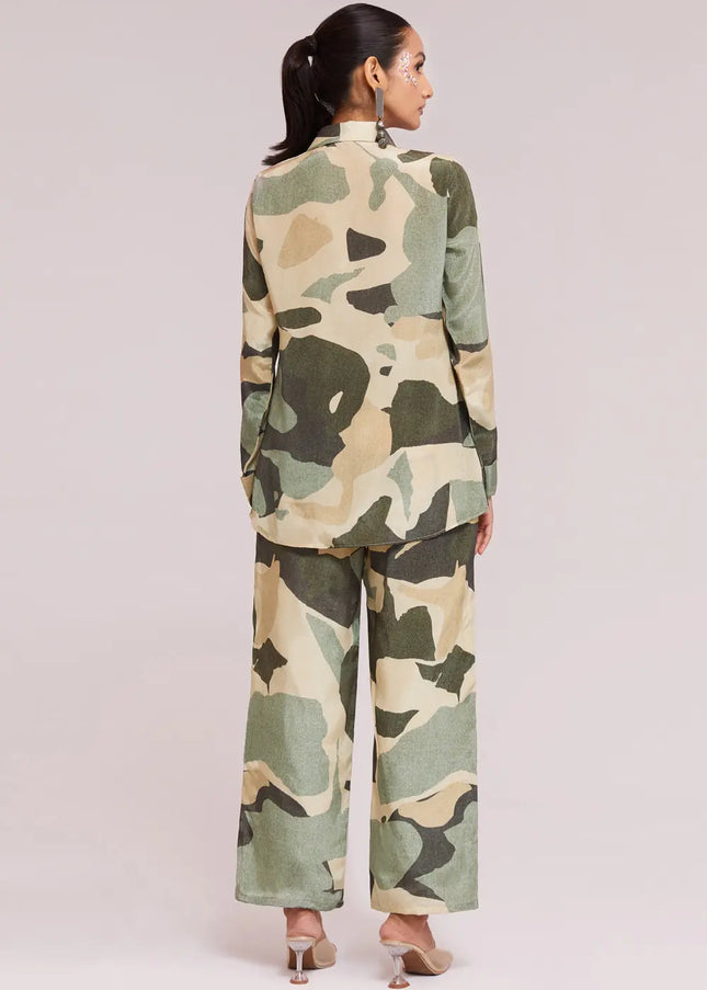 Multicolor Printed and Embroidered Co-Ord Set