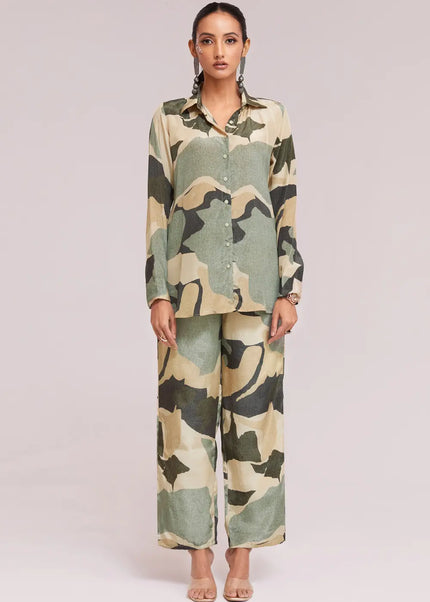 Multicolor Printed and Embroidered Co-Ord Set