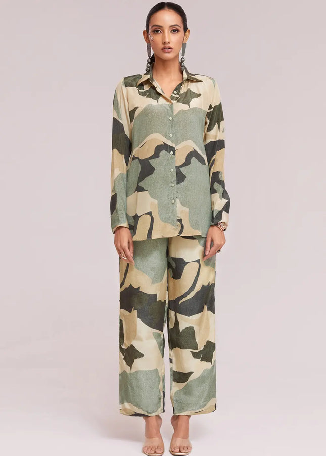Multicolor Printed and Embroidered Co-Ord Set