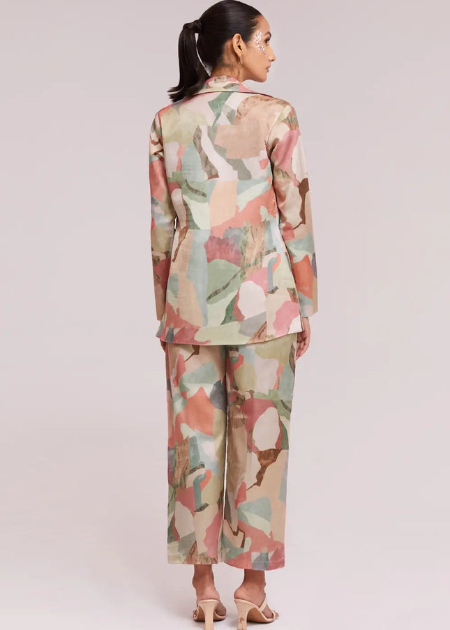 Multicolor Printed and Embroidered Co-Ord Set