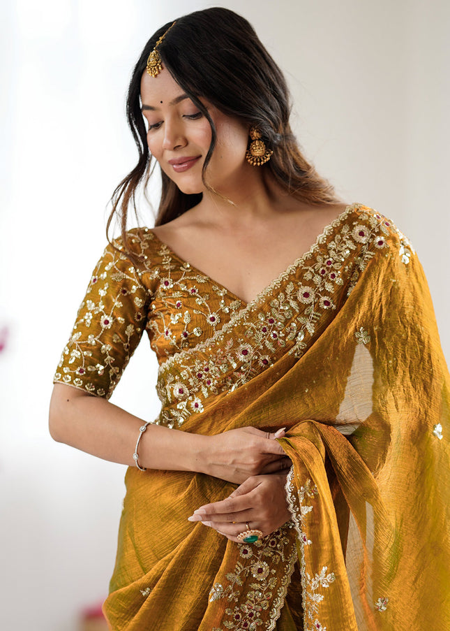 Sequins Embroidered Saree