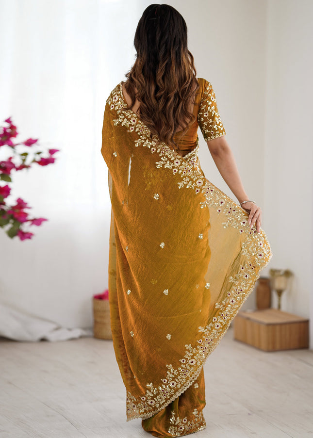 Sequins Embroidered Saree
